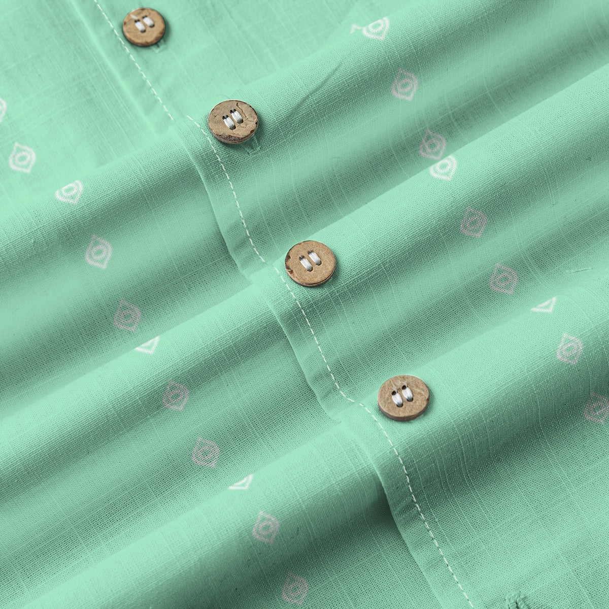 Ogee Pinstripe Cotton Buttonup Seafoam
