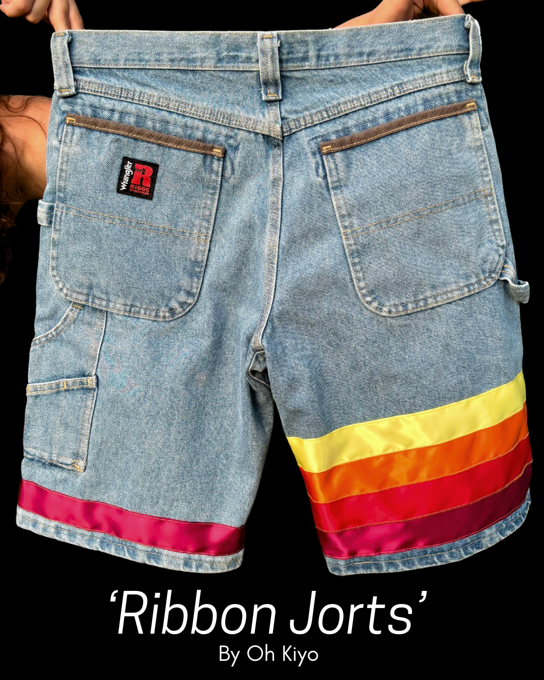 Ribbon Jorts: Maroon Fire