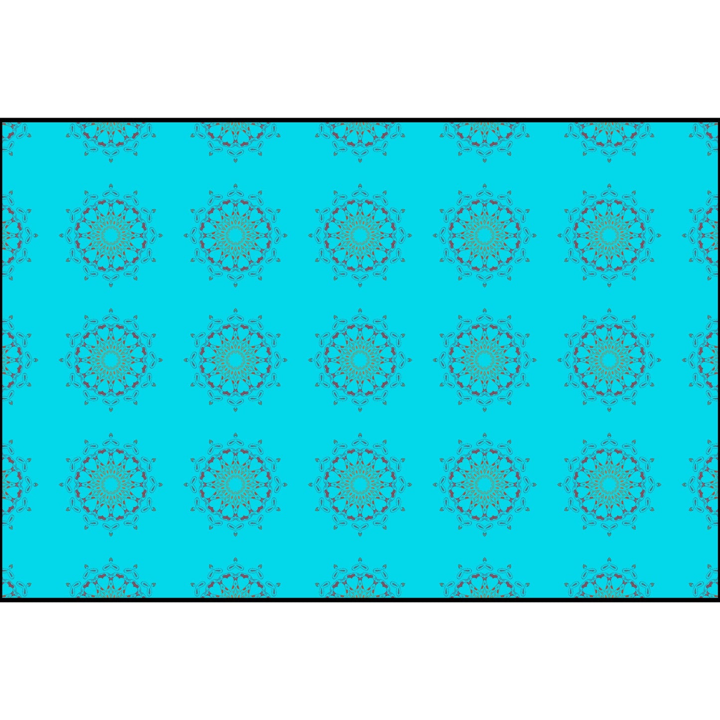 Panther Hearts Aqua Fabric (Combed Cotton Prima)