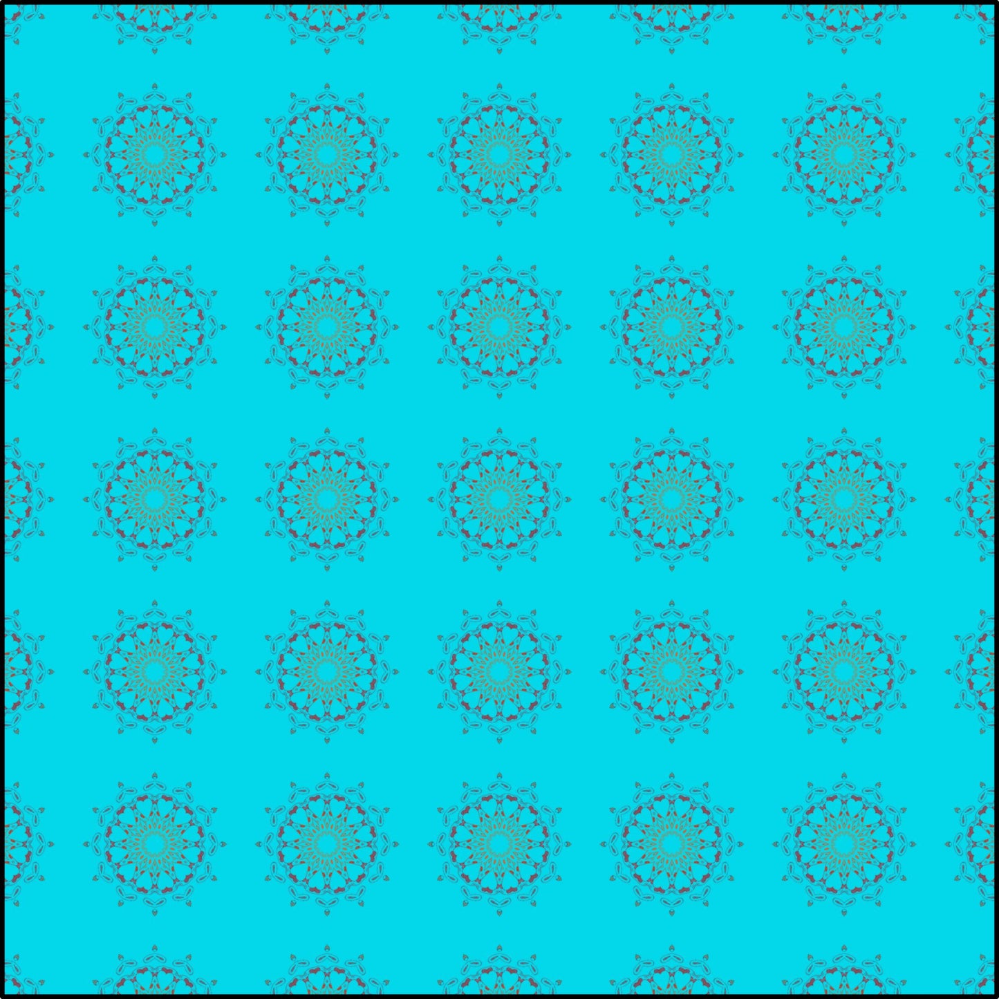 Panther Hearts Aqua Fabric (Combed Cotton Prima)