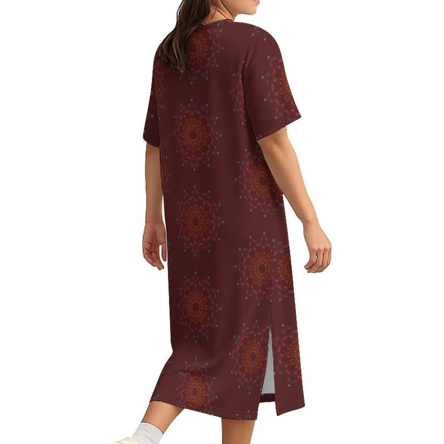 Panther Hearts Midi Dress - Berry