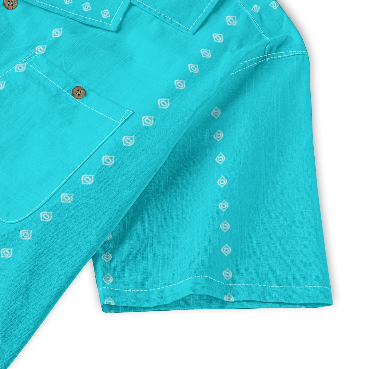 Ogee Pinstripe Cotton Buttonup: Aqua