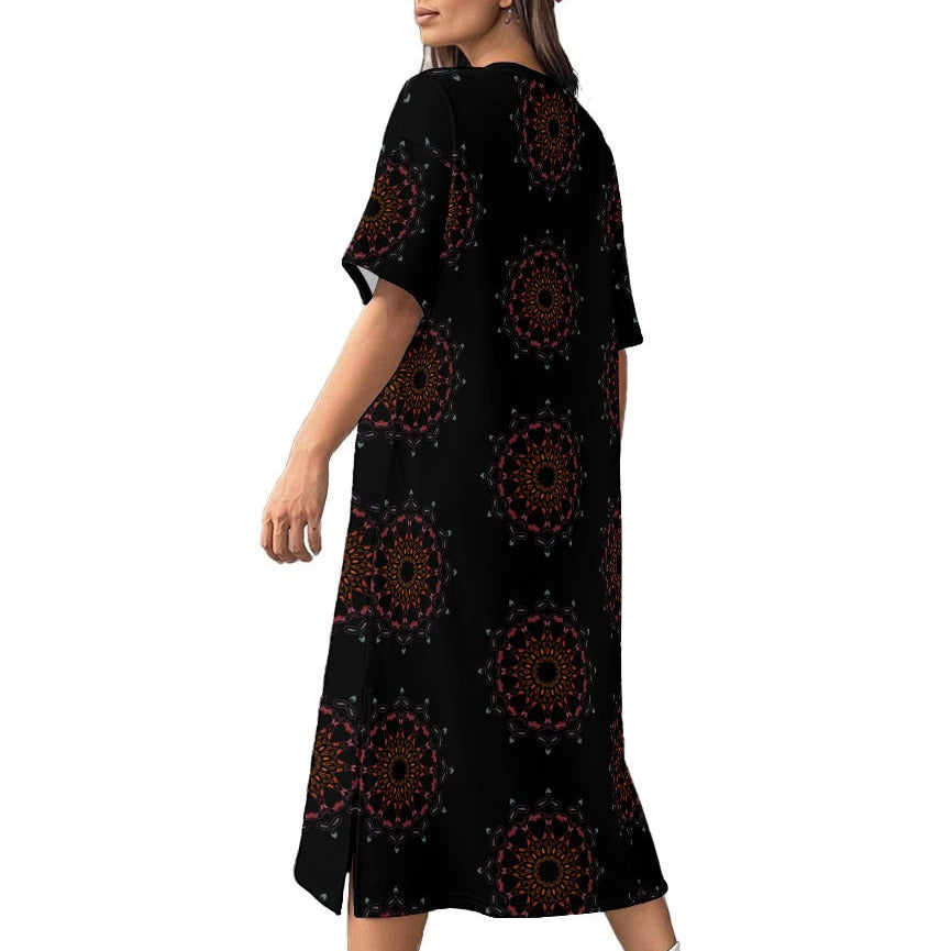 Panther Hearts Midi Cotton Midi Dress- Lusa