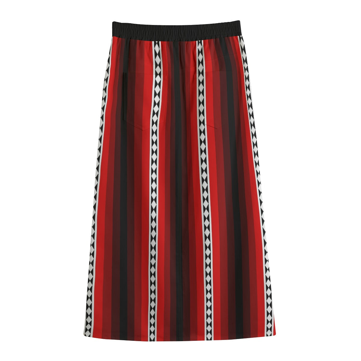 Chahta Diamond Homma Style Cotton Lapel Midi Skirt