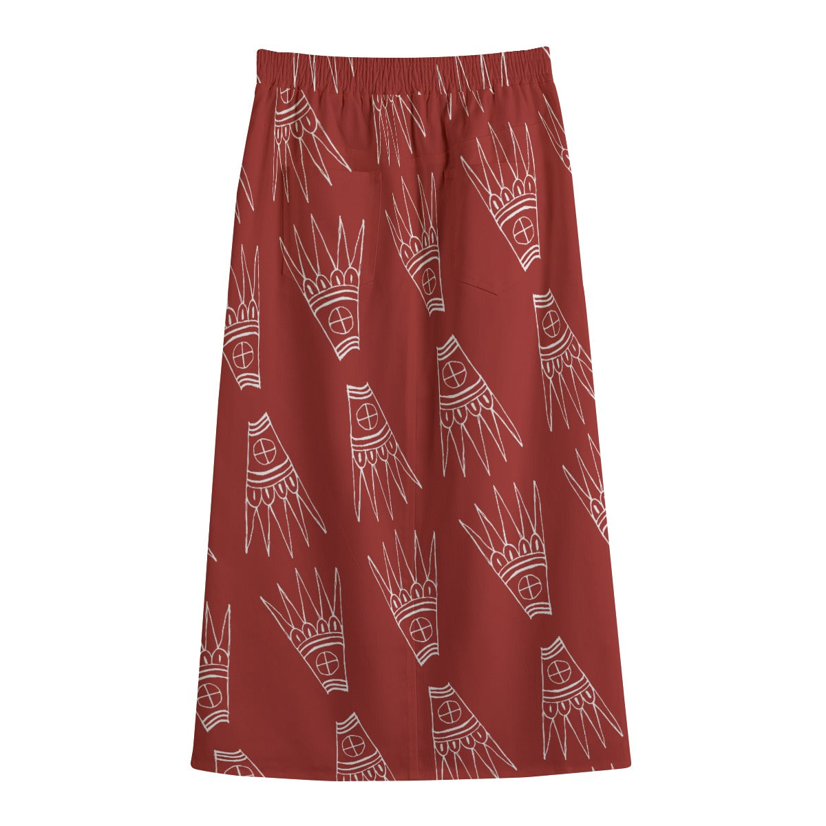 Wings Cotton Lapel Midi Skirt- Homma