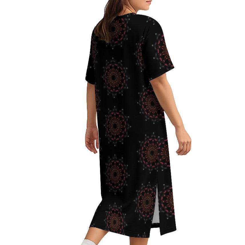 Panther Hearts Midi Cotton Midi Dress- Lusa