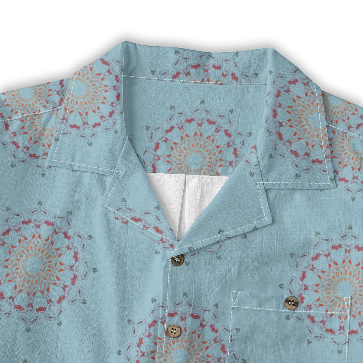 Panther Hearts Cotton Buttonup- Sky