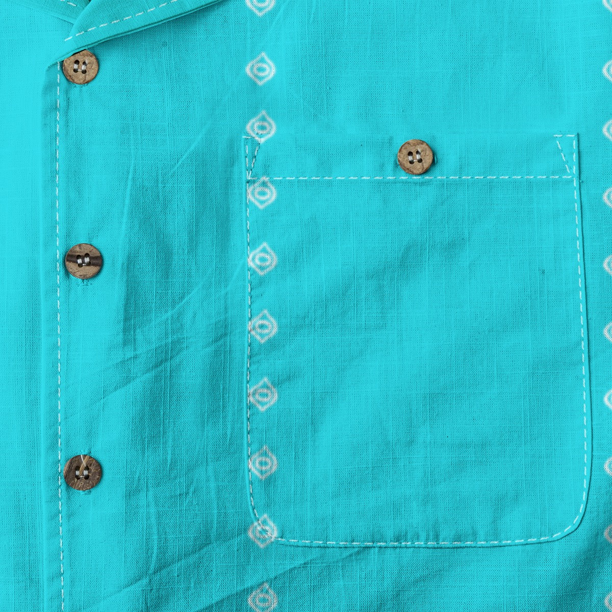 Ogee Pinstripe Cotton Buttonup: Aqua