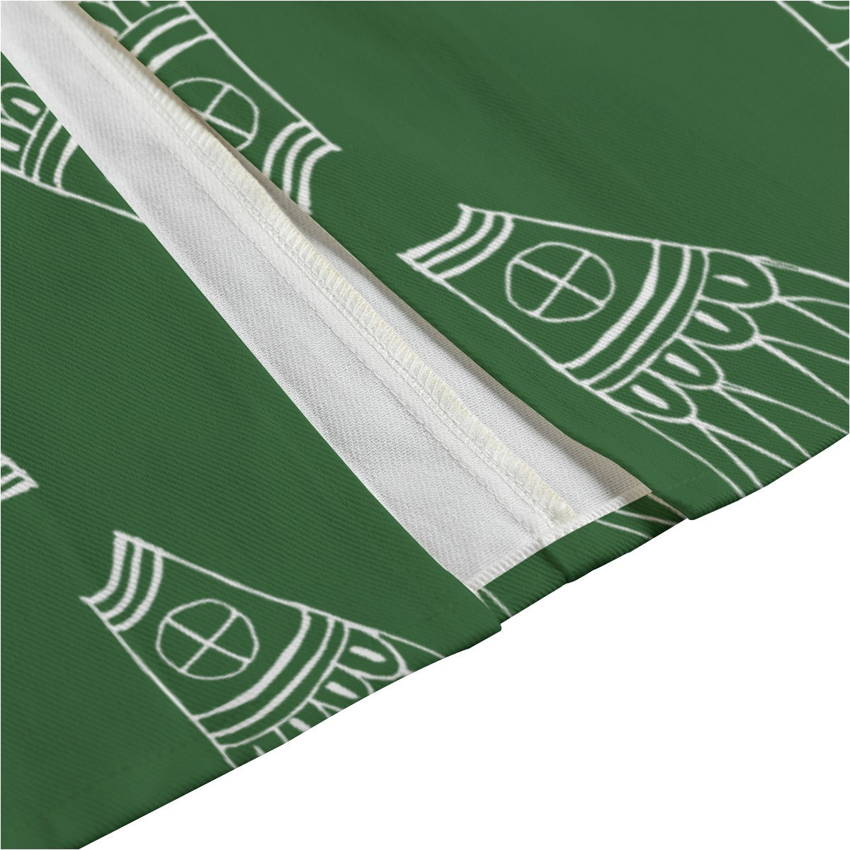 Wings Cotton Lapel Midi Skirt- Cedar