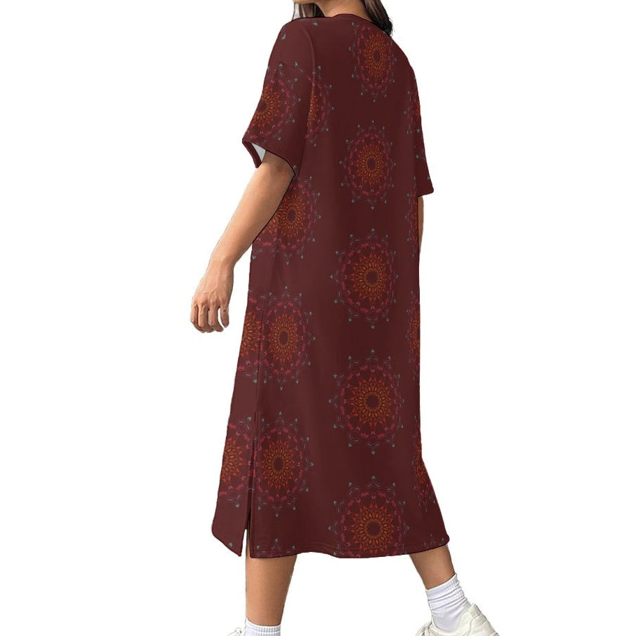 Panther Hearts Midi Dress - Berry