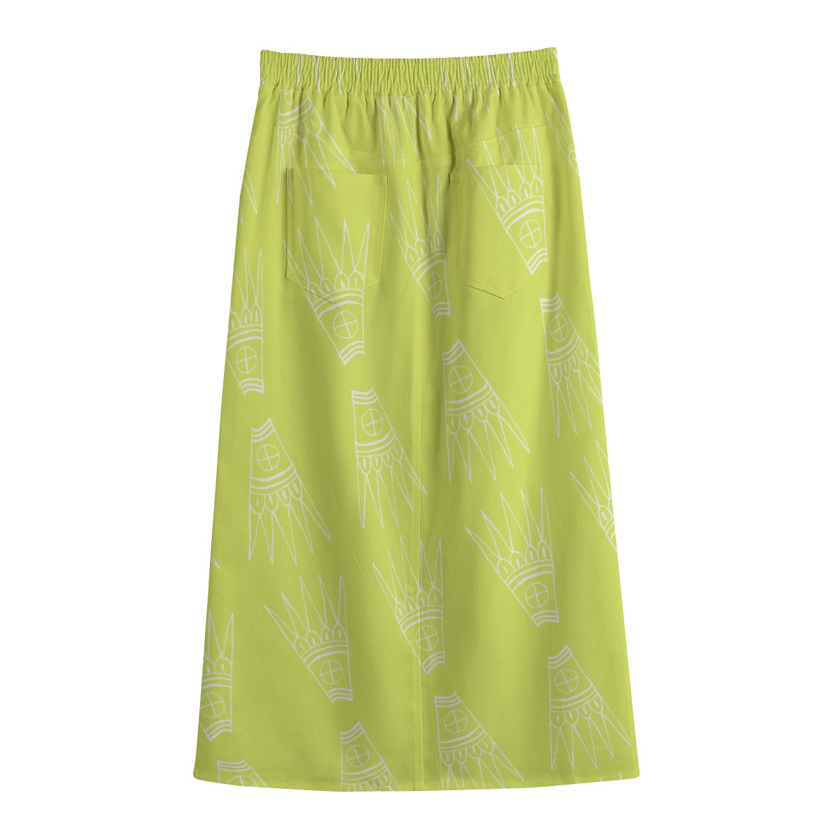 Wings Cotton Lapel Midi Skirt- Nightshade