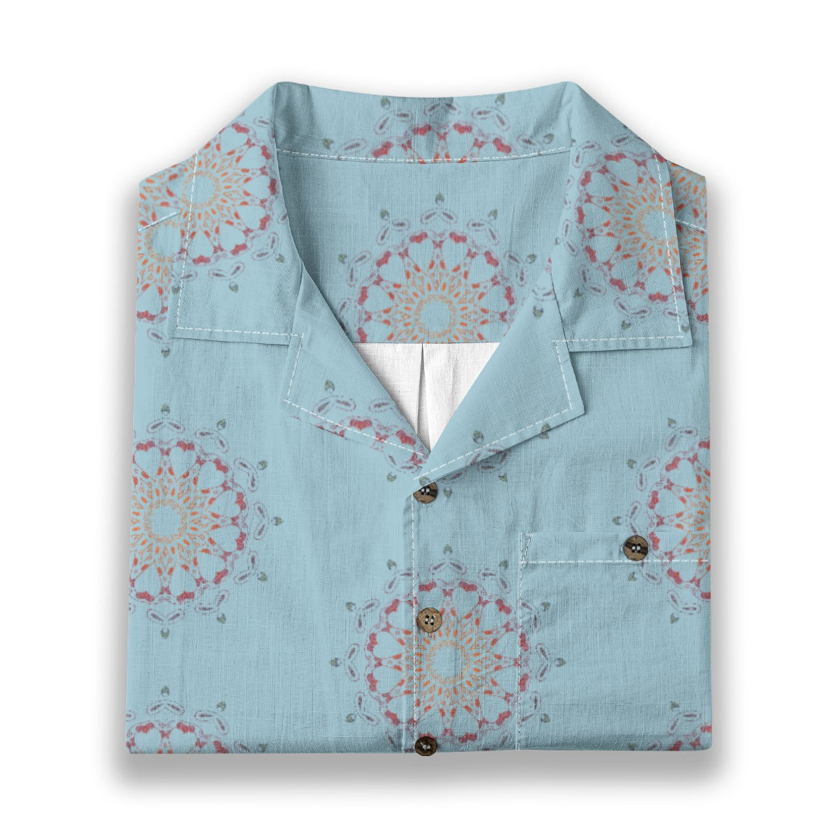 Panther Hearts Cotton Buttonup- Sky