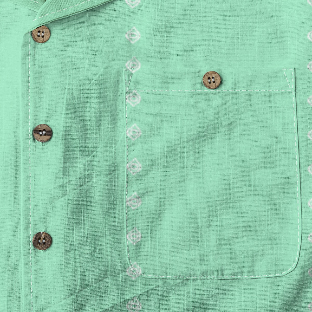 Ogee Pinstripe Cotton Buttonup Seafoam