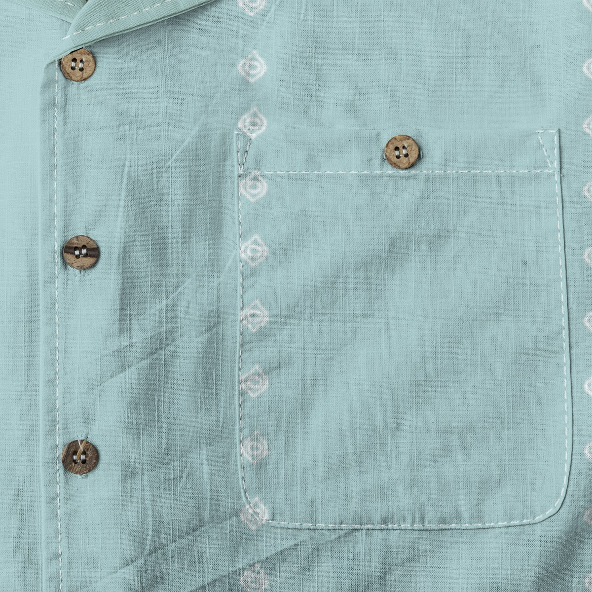 Ogee Pinstripe Cotton Buttonup: Sky