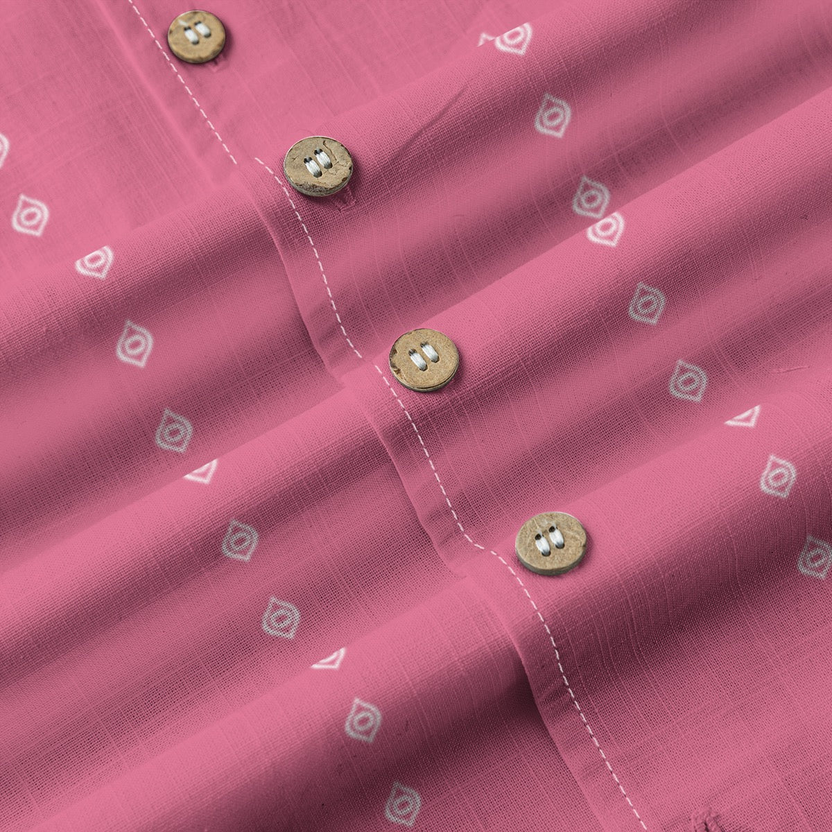 Ogee Pinstripe Cotton Buttonup: Blush