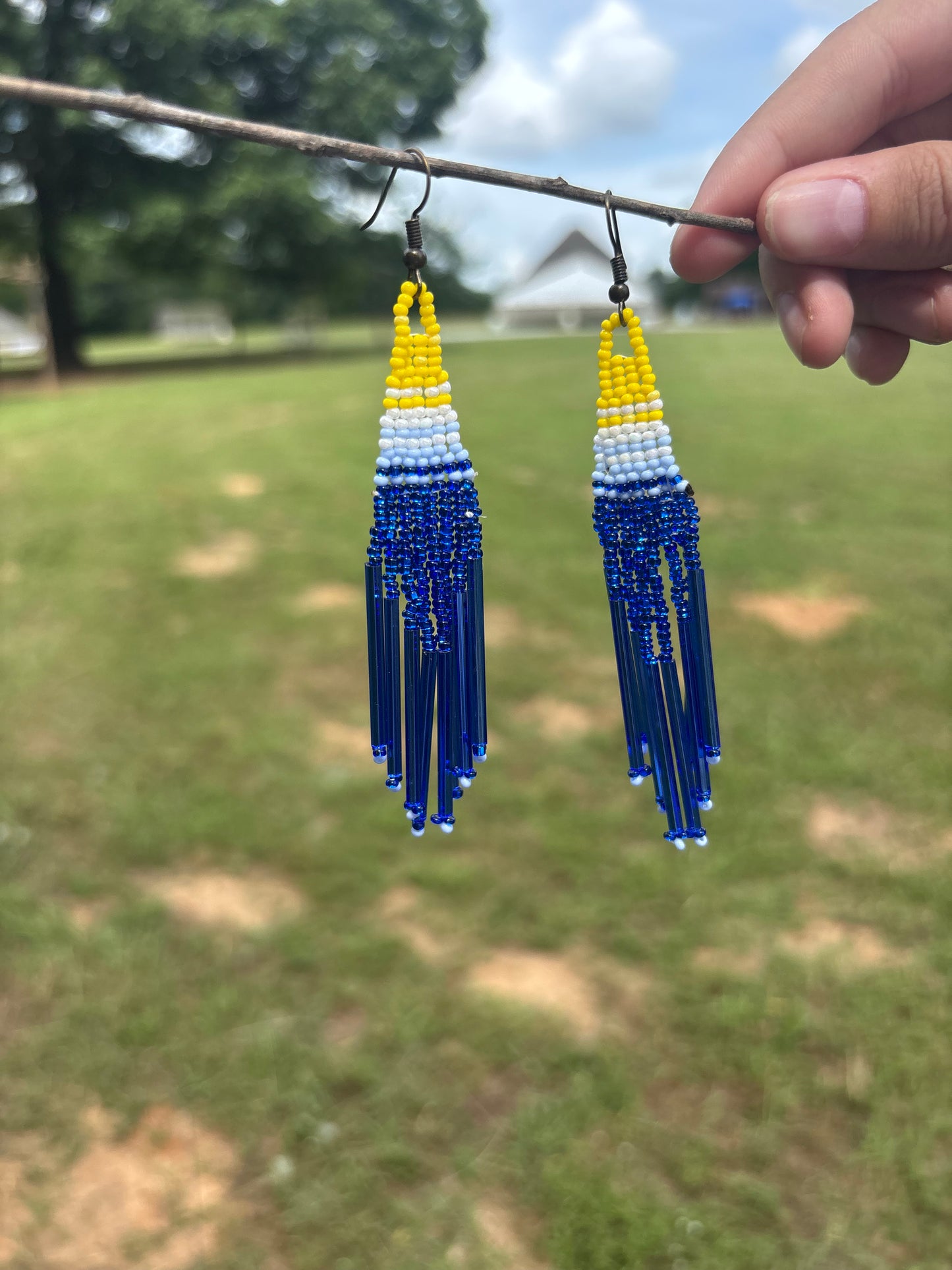 Sun over the Sea Beaded Earrings