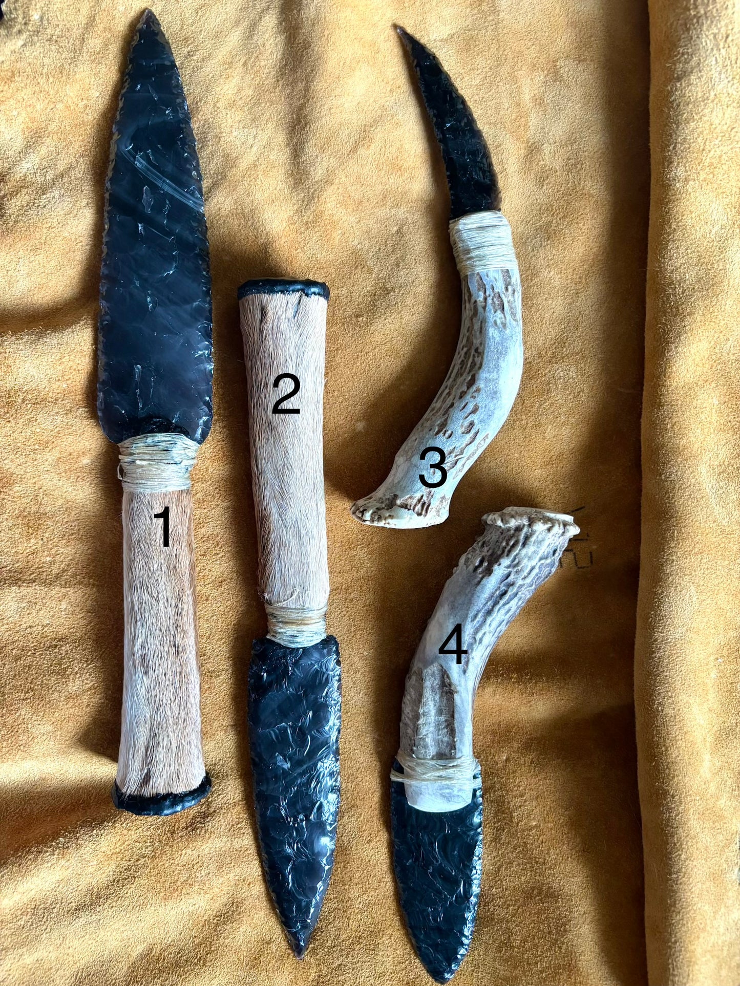 Obsidian Deer Knives