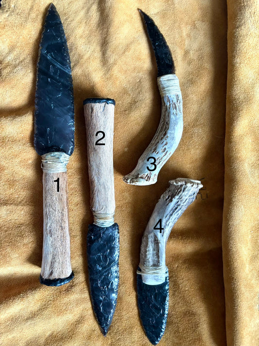 Obsidian Deer Knives