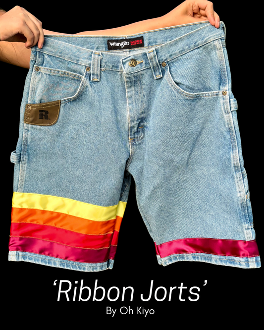 Ribbon Jorts: Maroon Fire