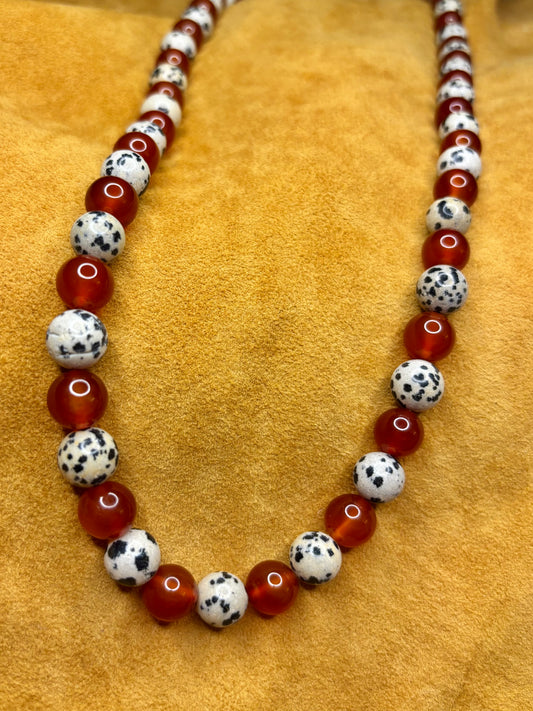 Carnelian & Dalmatian Jasper Necklace