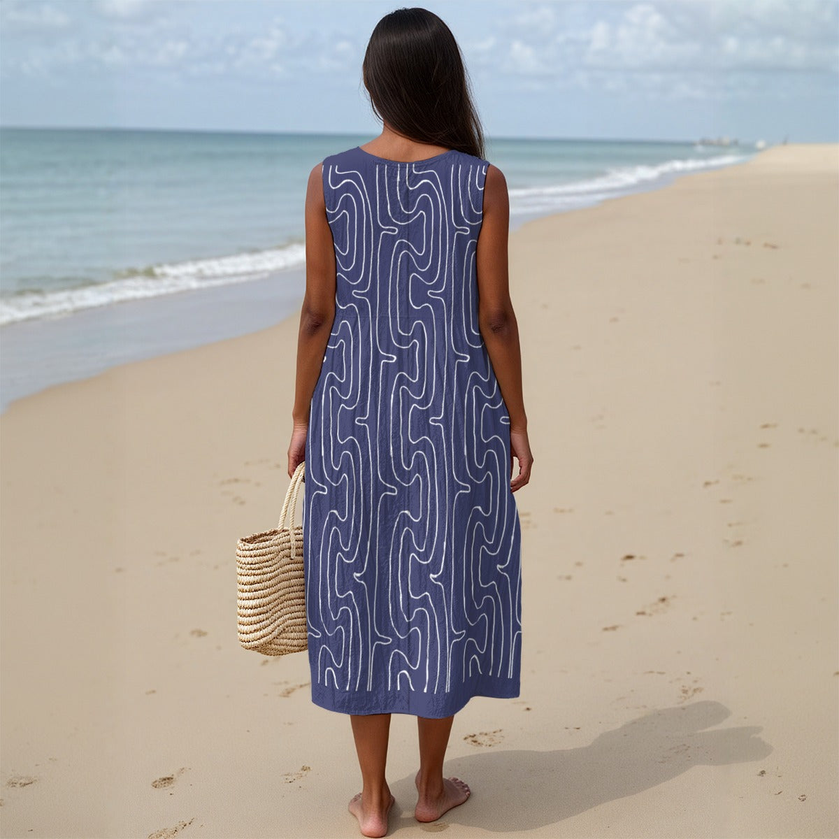 Blue River Bends Cotton Sundress