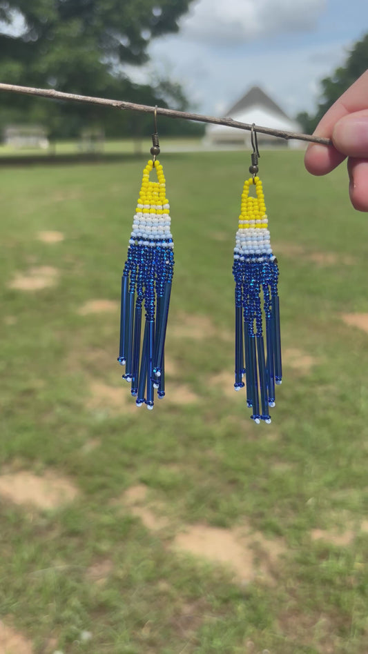 Sun over the Sea Beaded Earrings